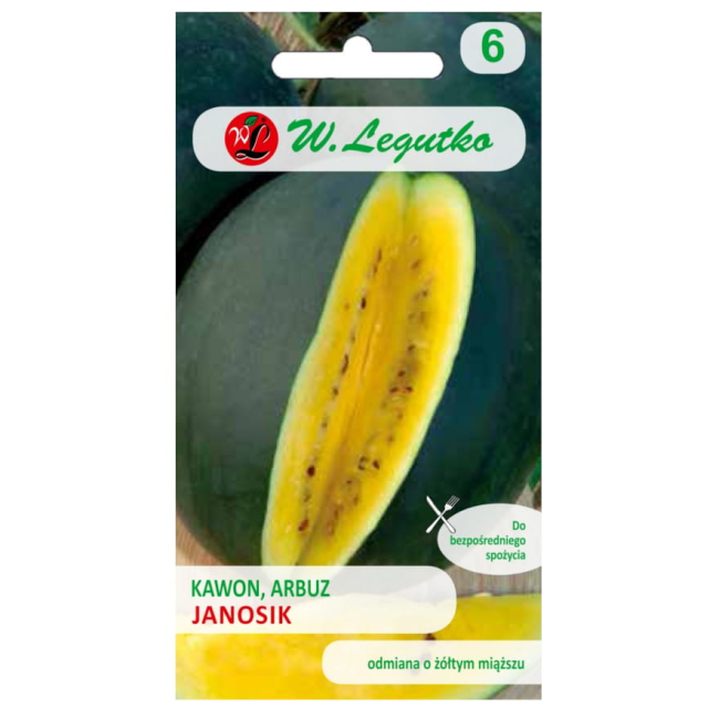 Arbuz Janosik żółty miąższ  nasiona 0,50+0,25g - W. Legutko