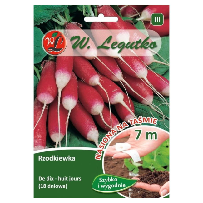 Rzodkiewka De dix-huit jours nasiona na taśmie 7m - W. Legutko