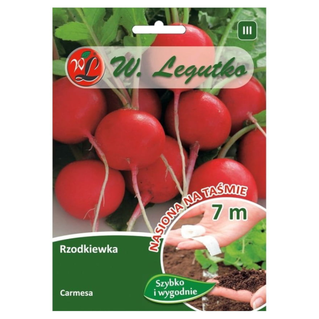 Rzodkiewka Carmesa nasiona na taśmie 7m - W. Legutko