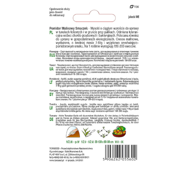 Pomidor Malinowy Smaczek 0,1g nasiona  TORSEED