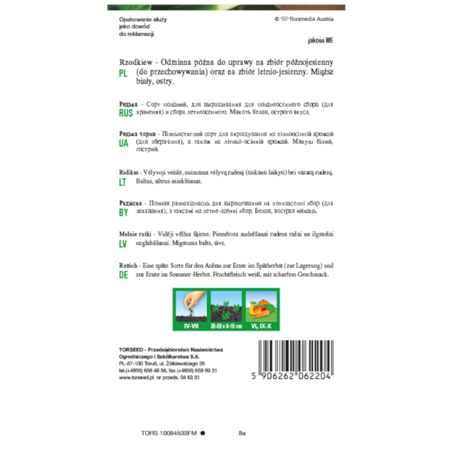 Rzodkiew Runder Schwarz Winter nasiona 5g - TORSEED