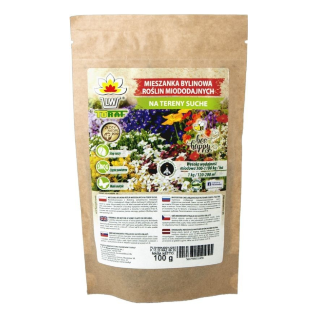 Mieszanka bylinowa roślin miododajnych na tereny suche 100g - TORAF