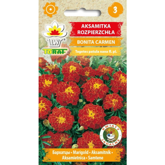 Aksamitka rozpierzchła Bonita Carmen nasiona 1g - TORAF