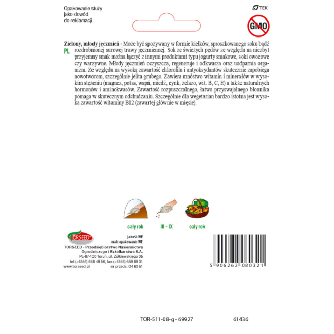 Zielony Jęczmień nasiona 30g - TORSEED