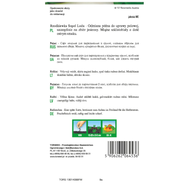 Rzodkiewka Sopel Lodu nasiona 10g - TORSEED