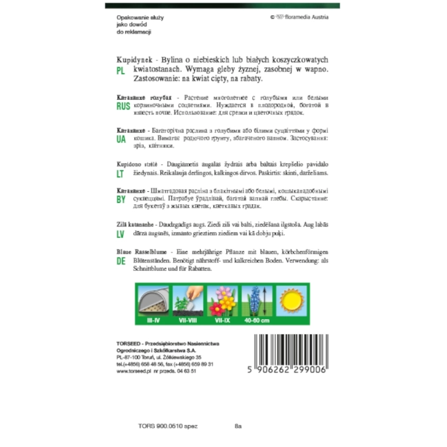 Kupidynek niebieski nasiona 0,3g - TORSEED