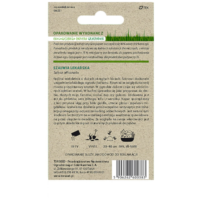 Szałwia lekarska nasiona 1g  Graspapier - TORSEED