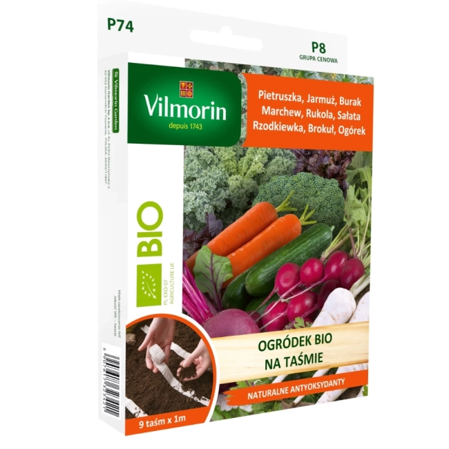 Ogródek Warzywny Bio na taśmie  Naturalne antyoksydanty 9 taśm x 1m - VILMORIN