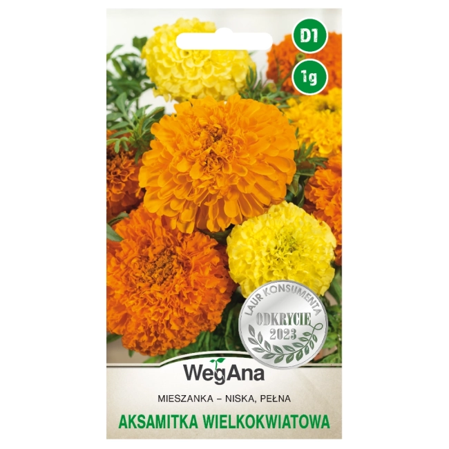 Aksamitka niska wielkokwiatowa mieszanka nasiona 1g - WegAna